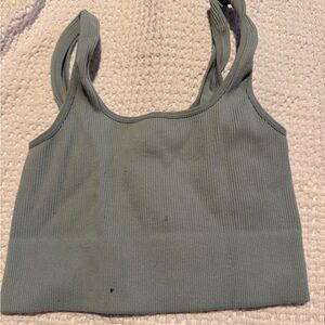 Zenana Outfitters Ribbed Cropped Tank in Sage Green